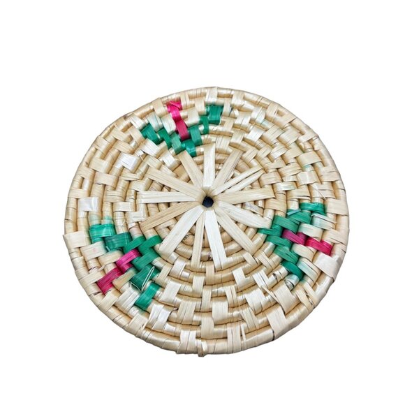 Vintage Set of 6 Seagrass / Straw Coasters / Trivets 5.5" Diameter Boho - Picture 3 of 15